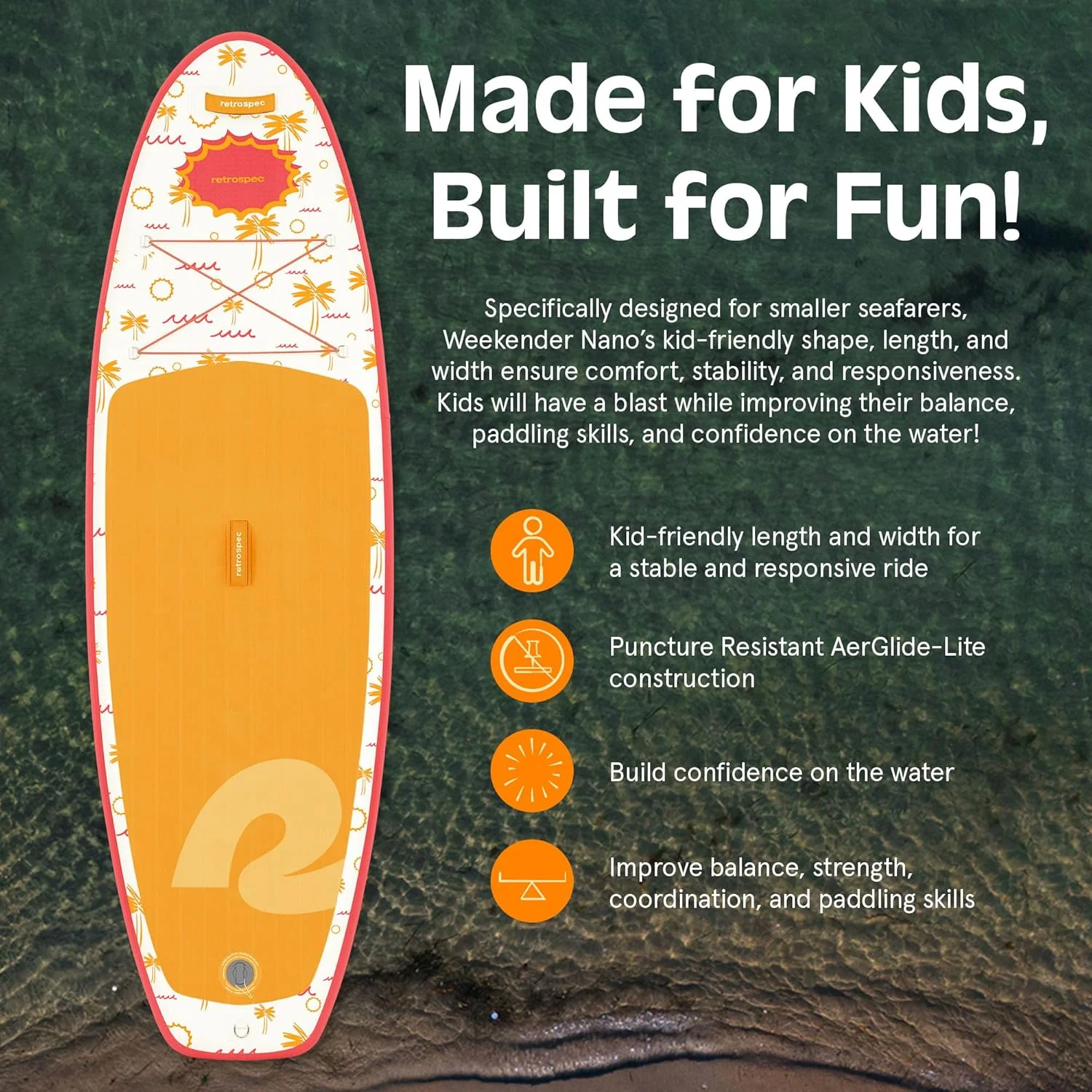 Weekender Nano Kids' Inflatable Paddle Board | Summer Punch - Image 6