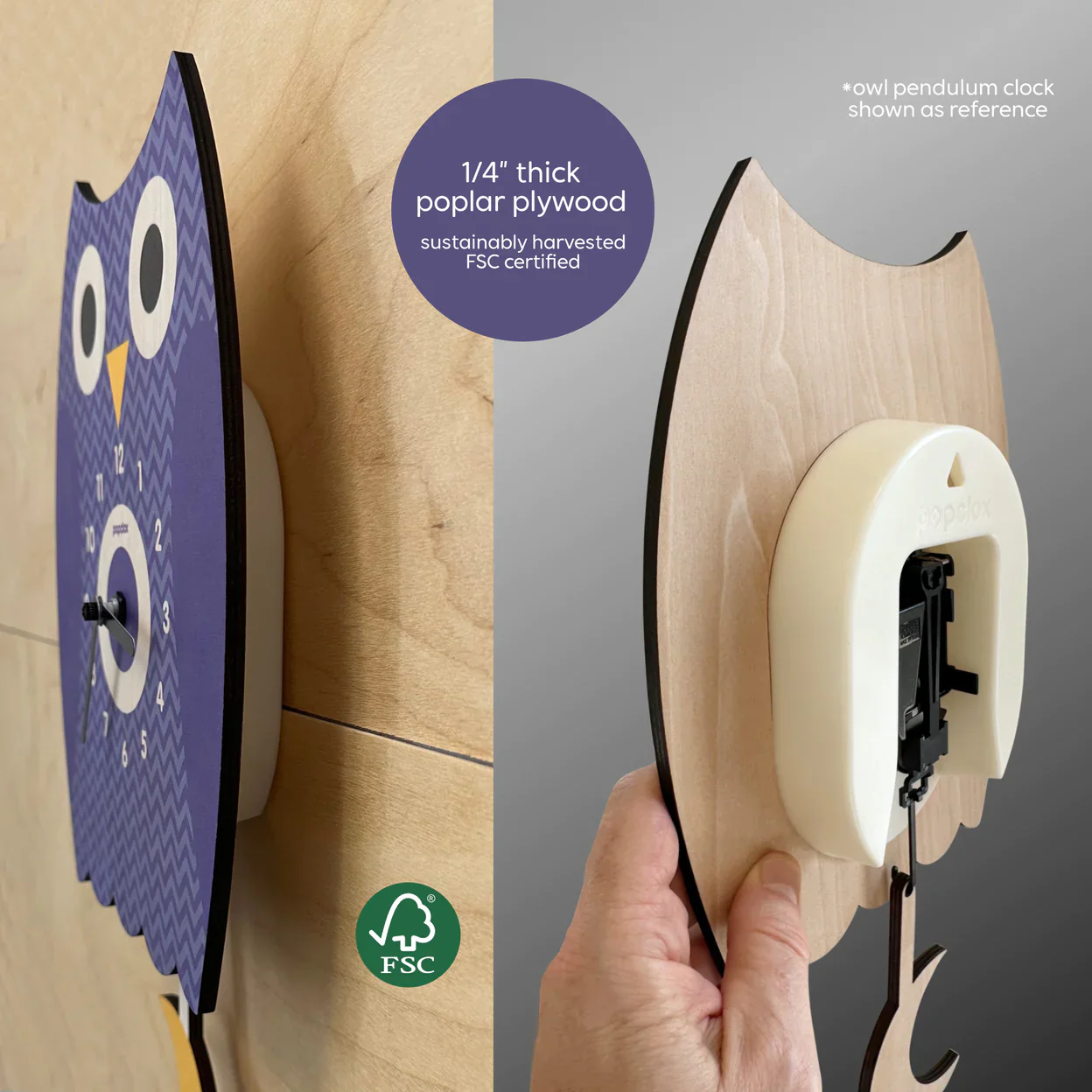 Wood Pendulum Clock | Mushroom - Image 5