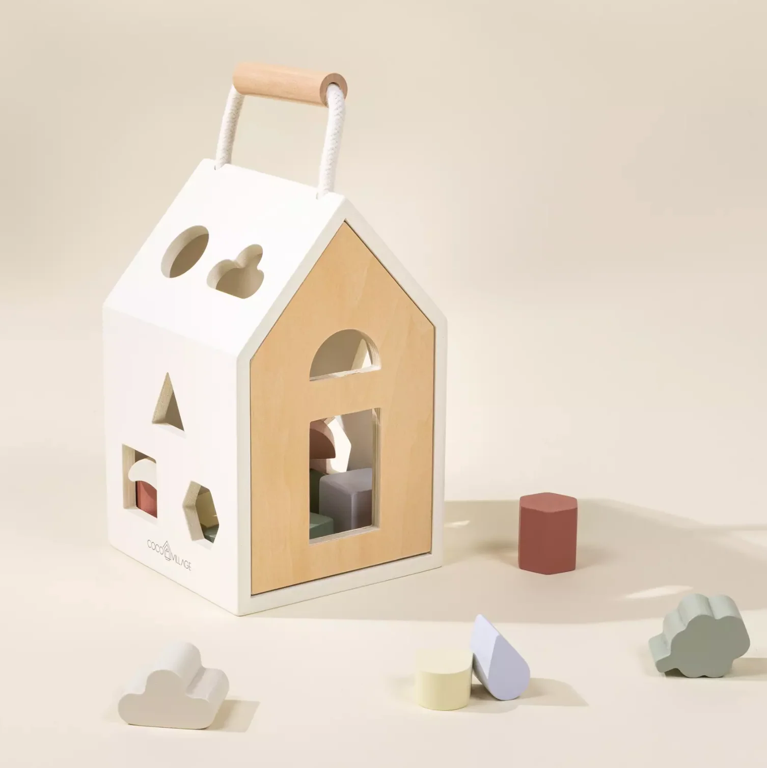 Wooden Shape Sorting House
