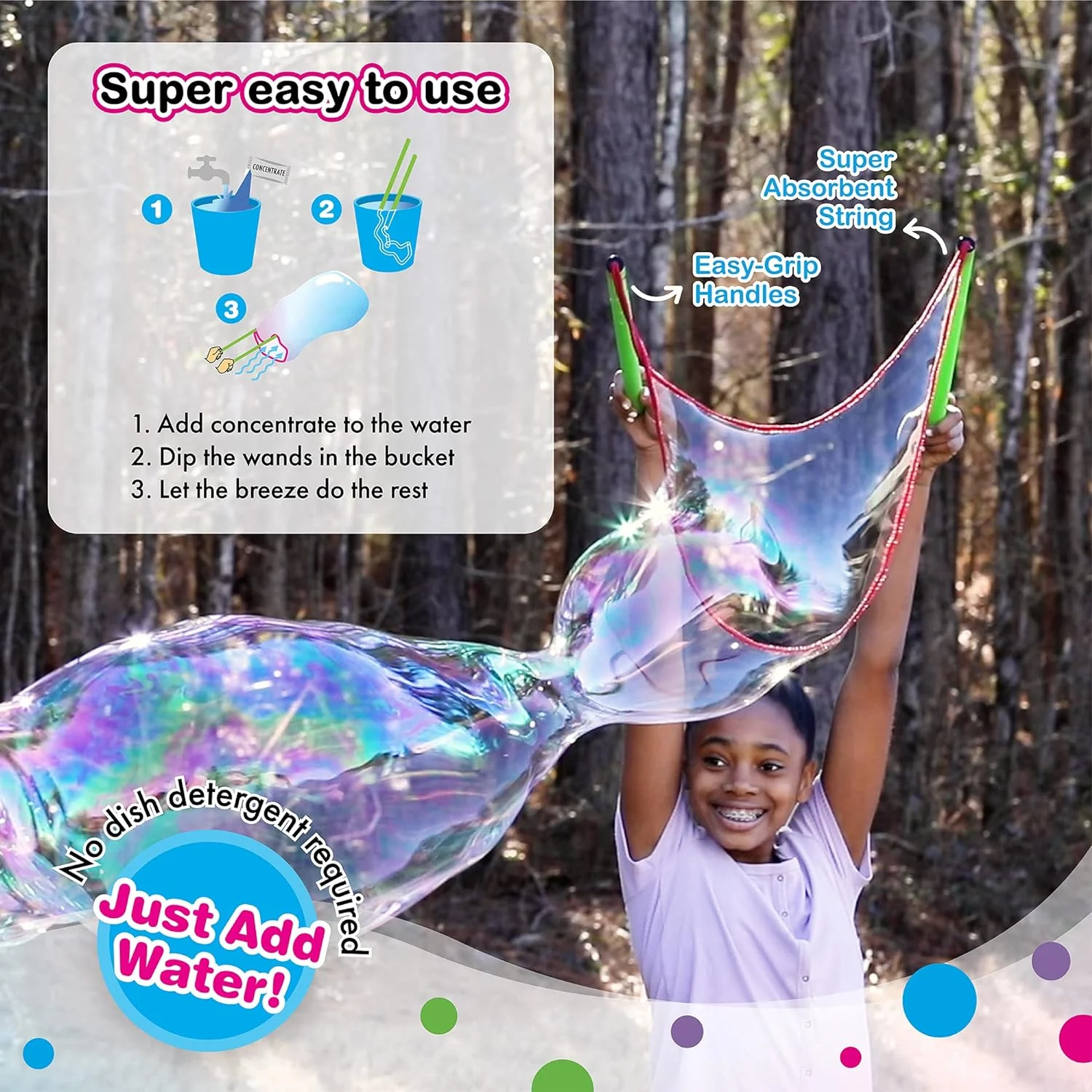 WOWmazing Giant Bubble Wand & Concentrate Kit - Image 5